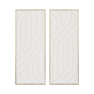S/2 24X59 CASCADE DIMENSIONAL PLASTER WALL ART - Al Rugaib Furniture