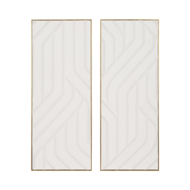 S/2 24X59 CASCADE DIMENSIONAL PLASTER WALL ART - Al Rugaib Furniture