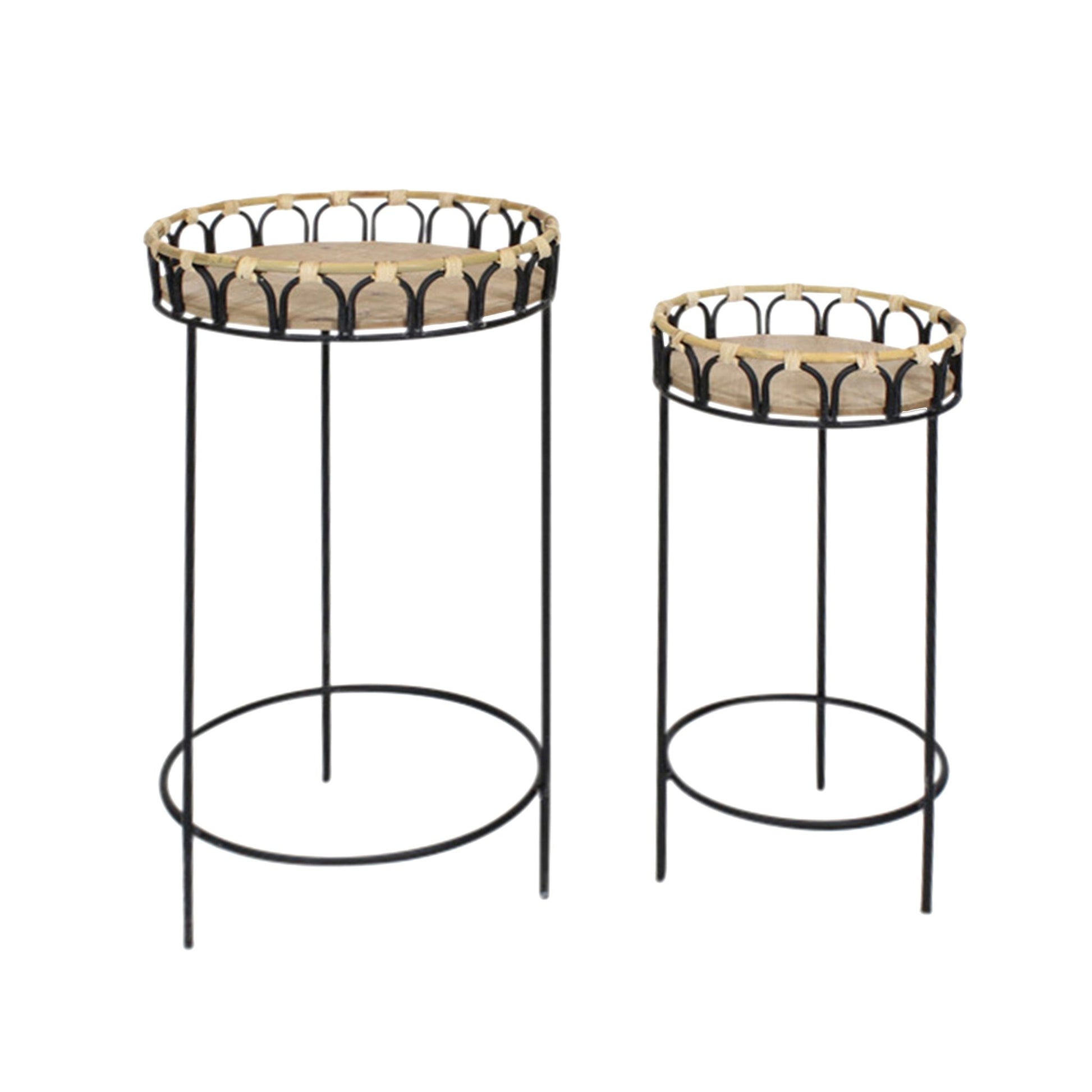 S/2 26/23"H PLANT STANDS, BROWN Outdoor Planters| Sagebrook Home