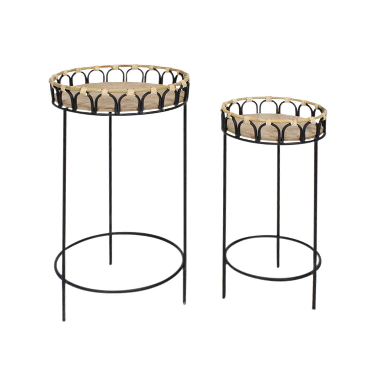 S/2 26/23"H PLANT STANDS, BROWN Outdoor Planters| Sagebrook Home