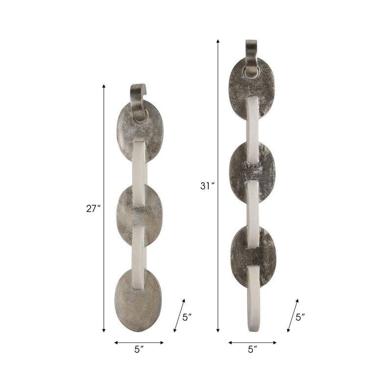 S/2 27/31" Ambrose Linked Quartz Resin Wall Decor - Al Rugaib Furniture