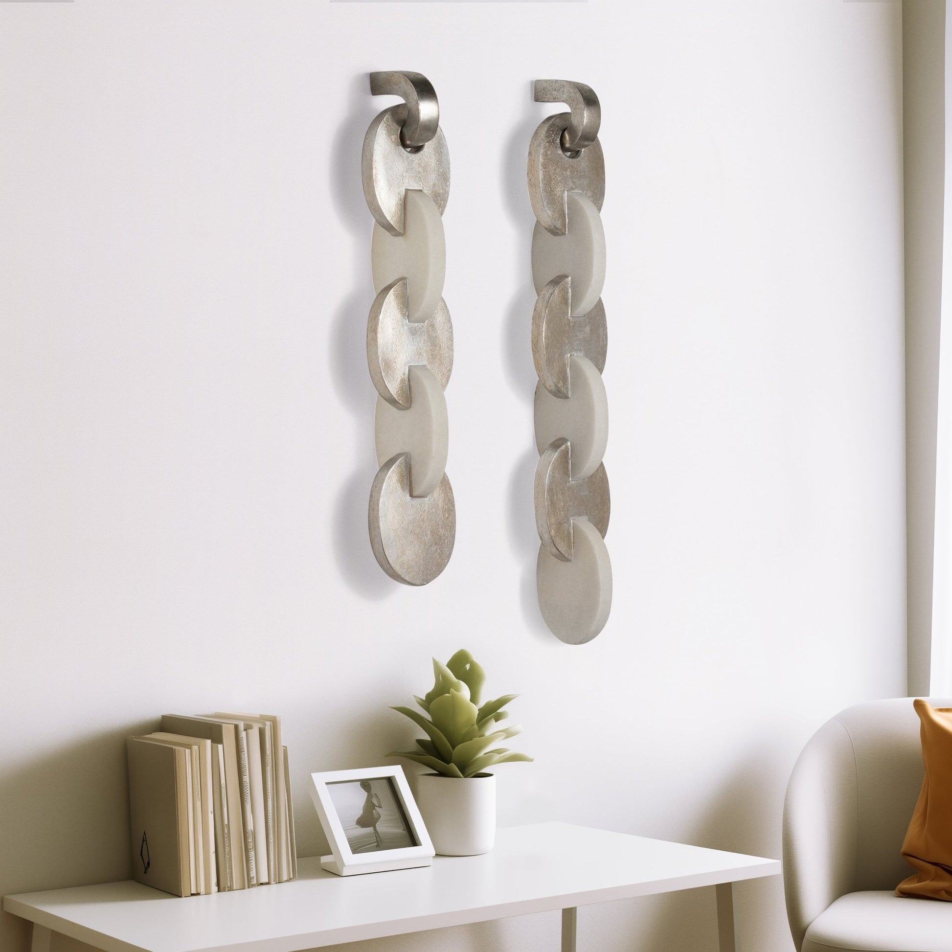 S/2 27/31" Ambrose Linked Quartz Resin Wall Decor Wall Shelf| Sagebrook Home
