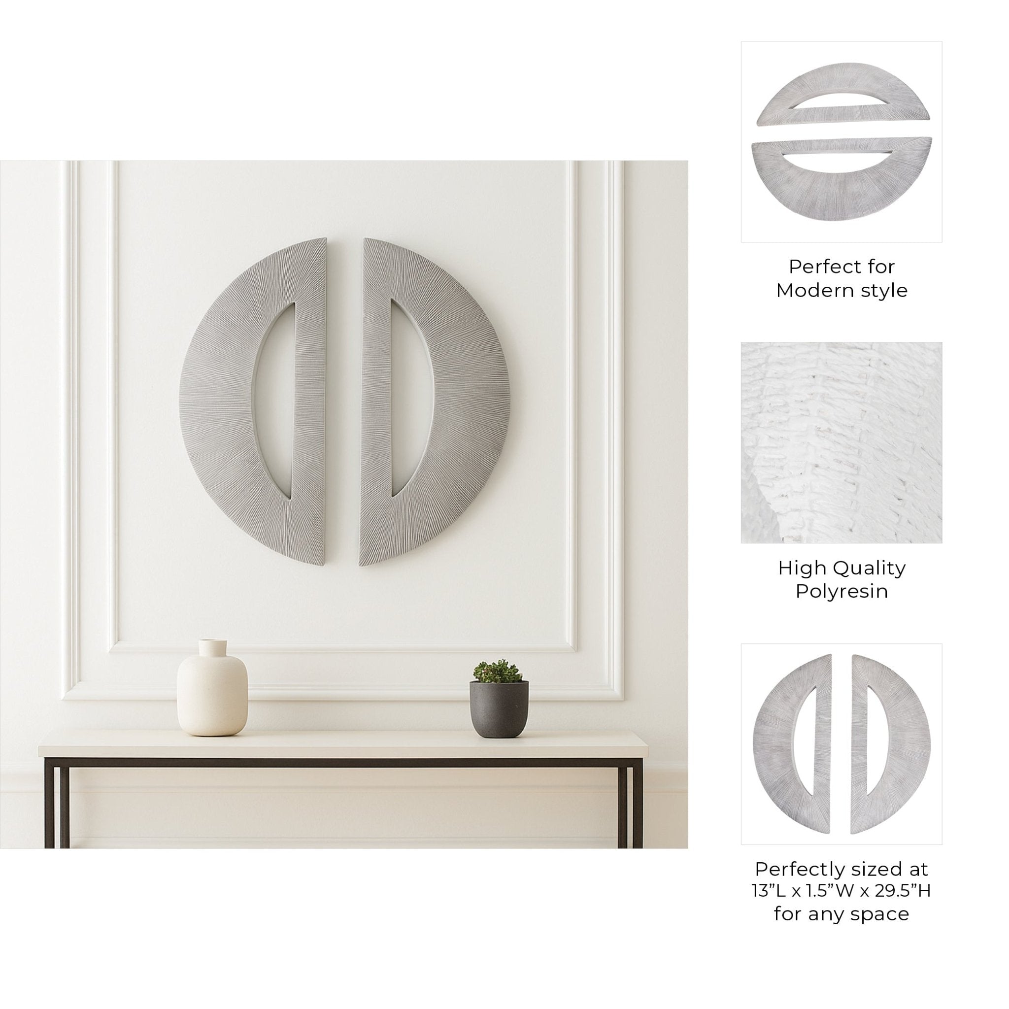S/2 29" Crawford Moon Wall D?cor Wall Art| Sagebrook Home