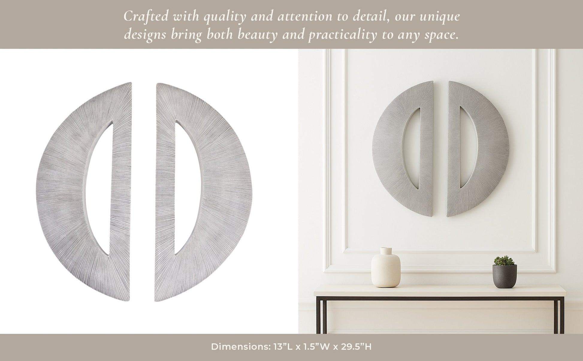 S/2 29" Crawford Moon Wall D?cor Wall Art| Sagebrook Home