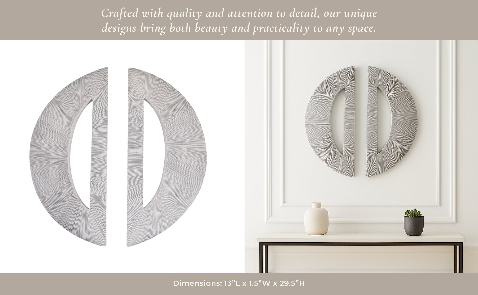 S/2 29" Crawford Moon Wall D?cor Wall Art| Sagebrook Home