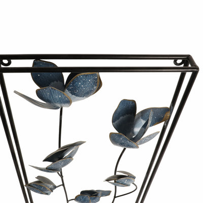 S/2 32" Blooming Flowers Metal Wall Panels, Blue/b - Al Rugaib Furniture