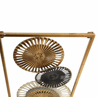 S/2 32" Pierced Disc Metal Wall Panels, Gold Multi - Al Rugaib Furniture