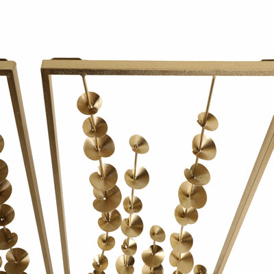 S/2 32" Small Blooms Metal Wall Panels, Gold - Al Rugaib Furniture
