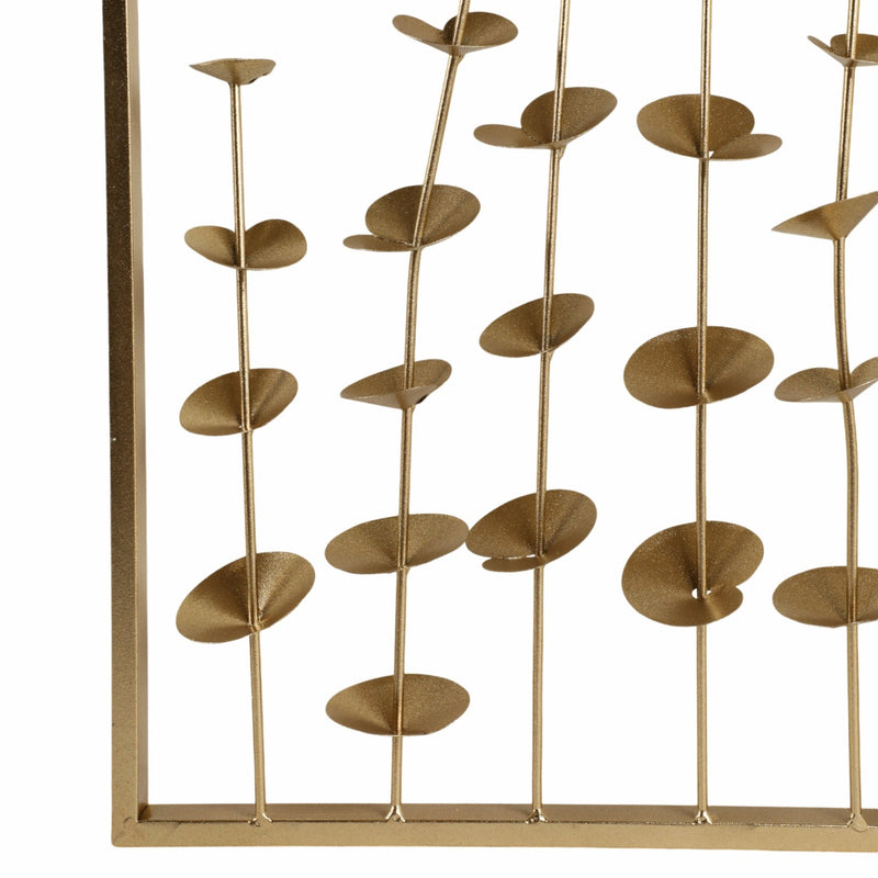 S/2 32" Small Blooms Metal Wall Panels, Gold - Al Rugaib Furniture