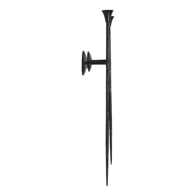 S/2 33" Forged Metal Wall Sconce With Taper, Black - Al Rugaib Furniture