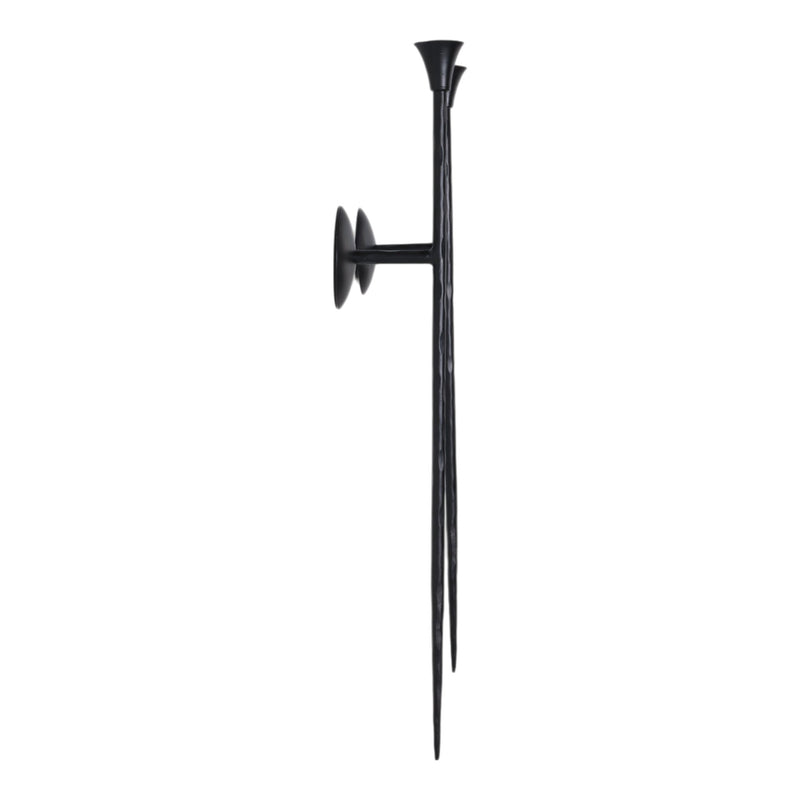 S/2 33" Forged Metal Wall Sconce With Taper, Black - Al Rugaib Furniture