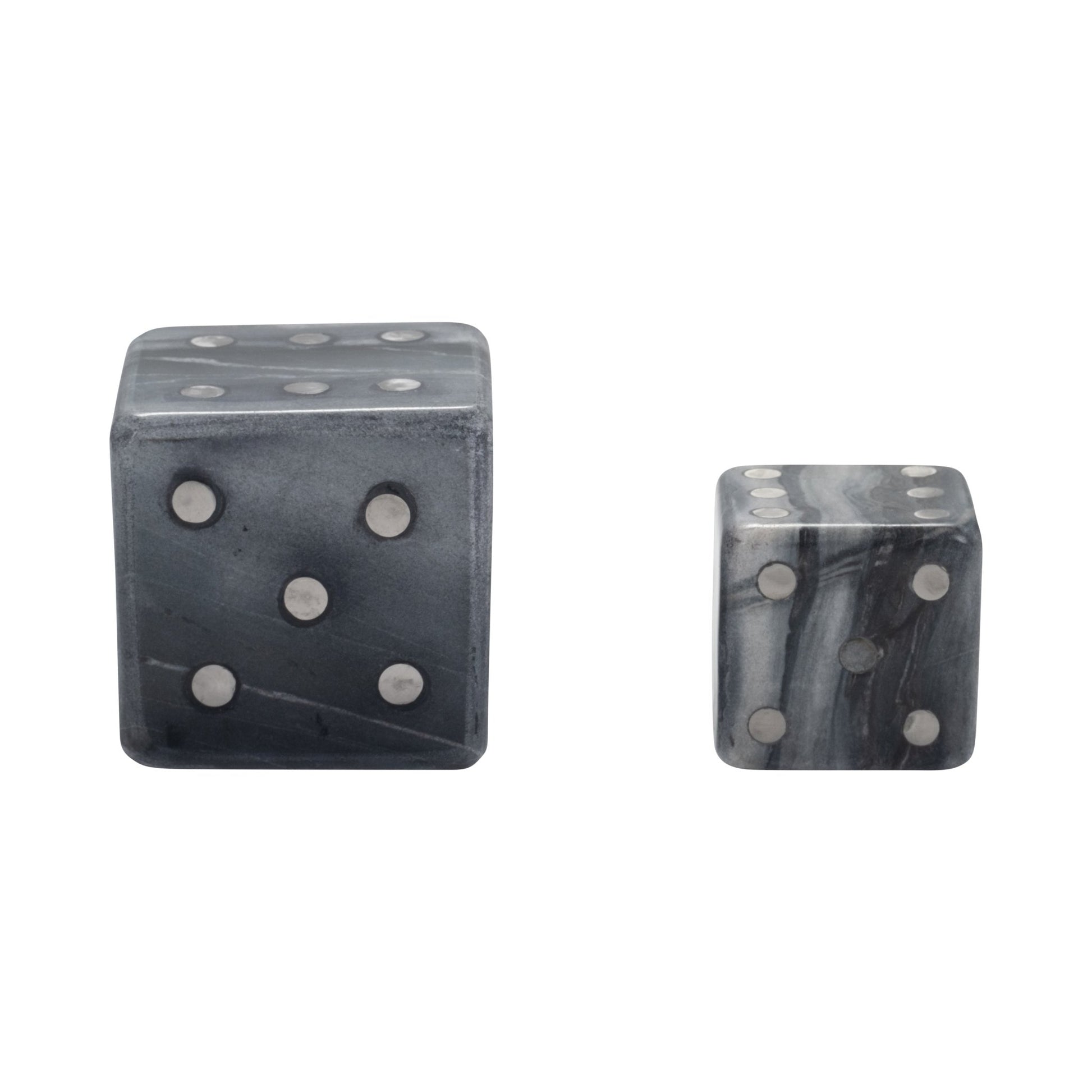 S/2 3/4" Mistry Grey Marble Dice Table Decors| Sagebrook Home