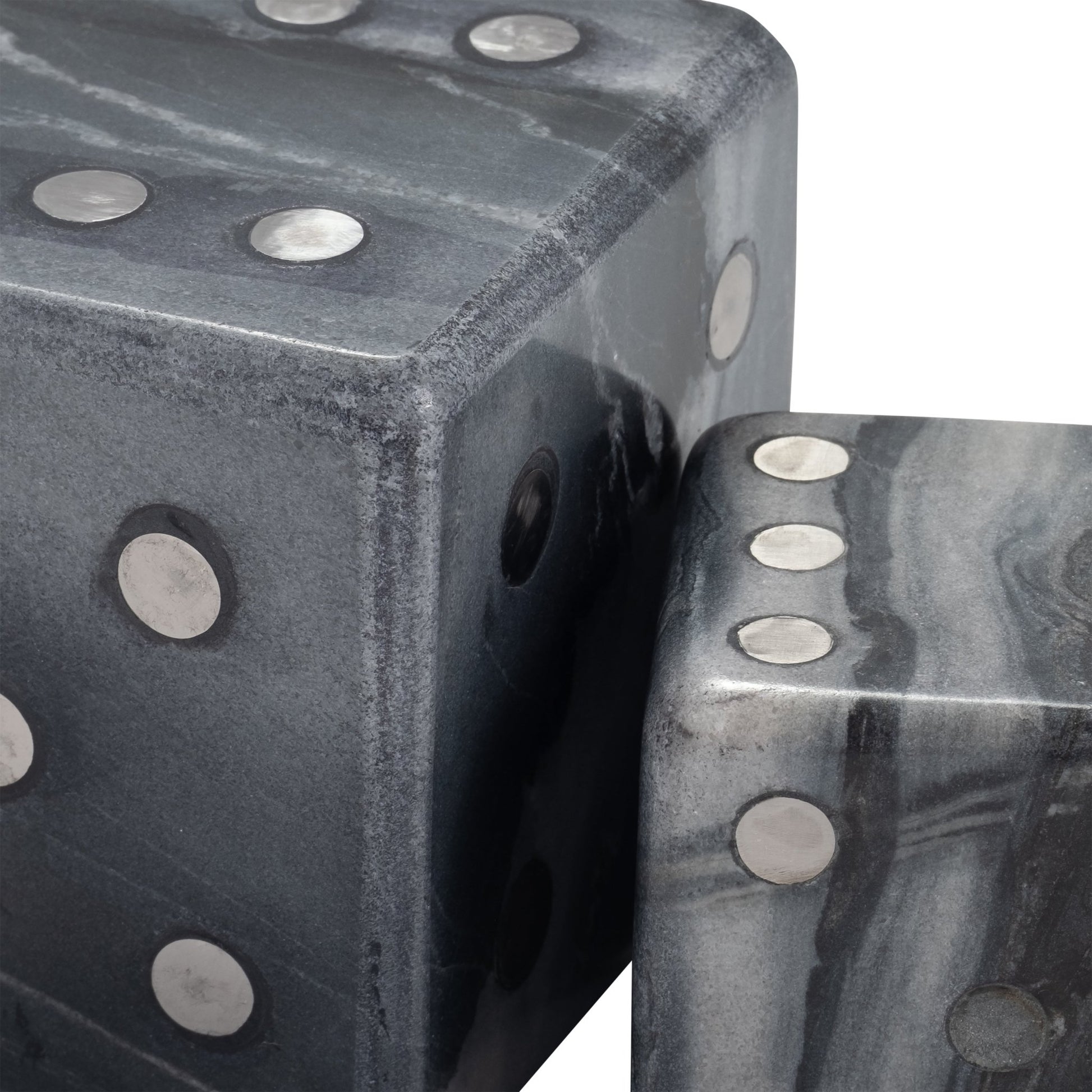 S/2 3/4" Mistry Grey Marble Dice Table Decors| Sagebrook Home
