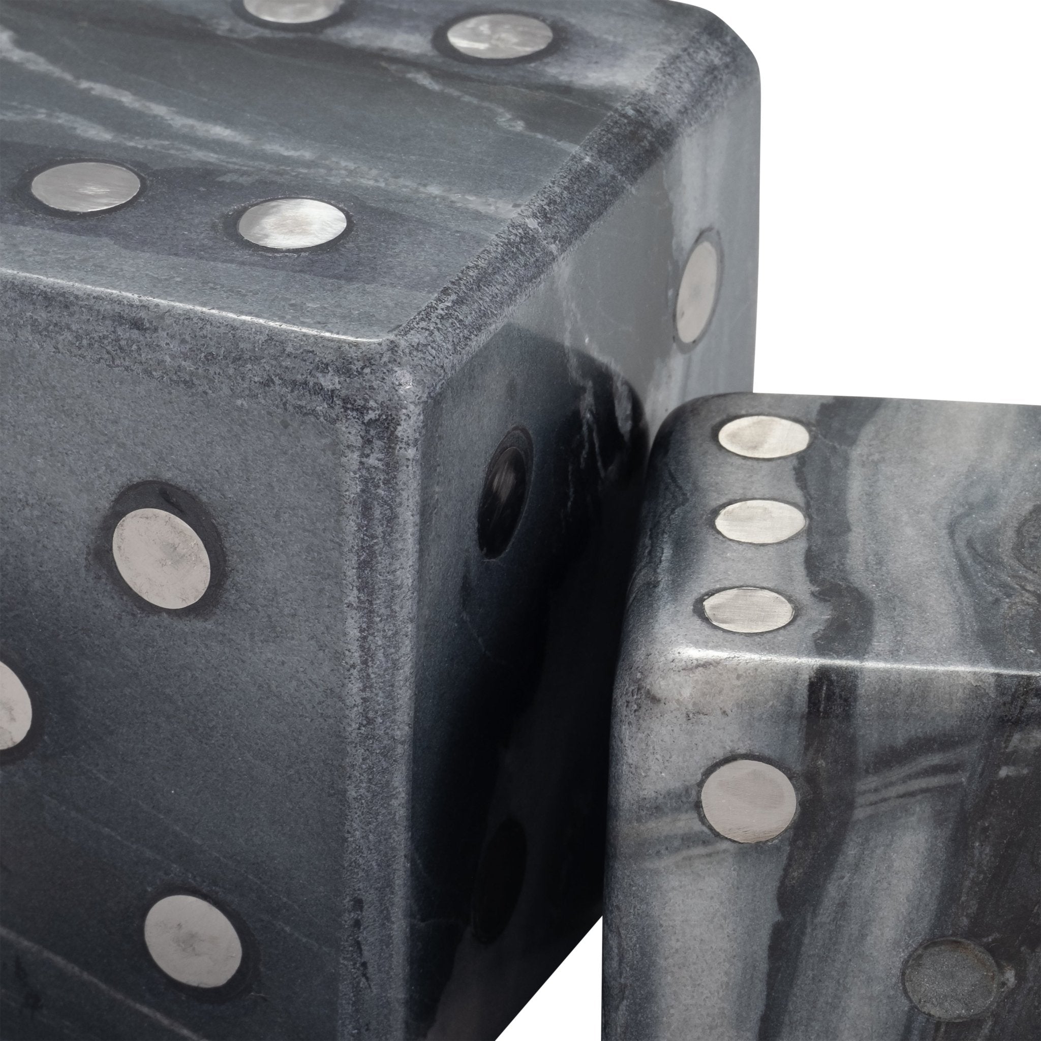 S/2 3/4" Mistry Grey Marble Dice Table Decors| Sagebrook Home