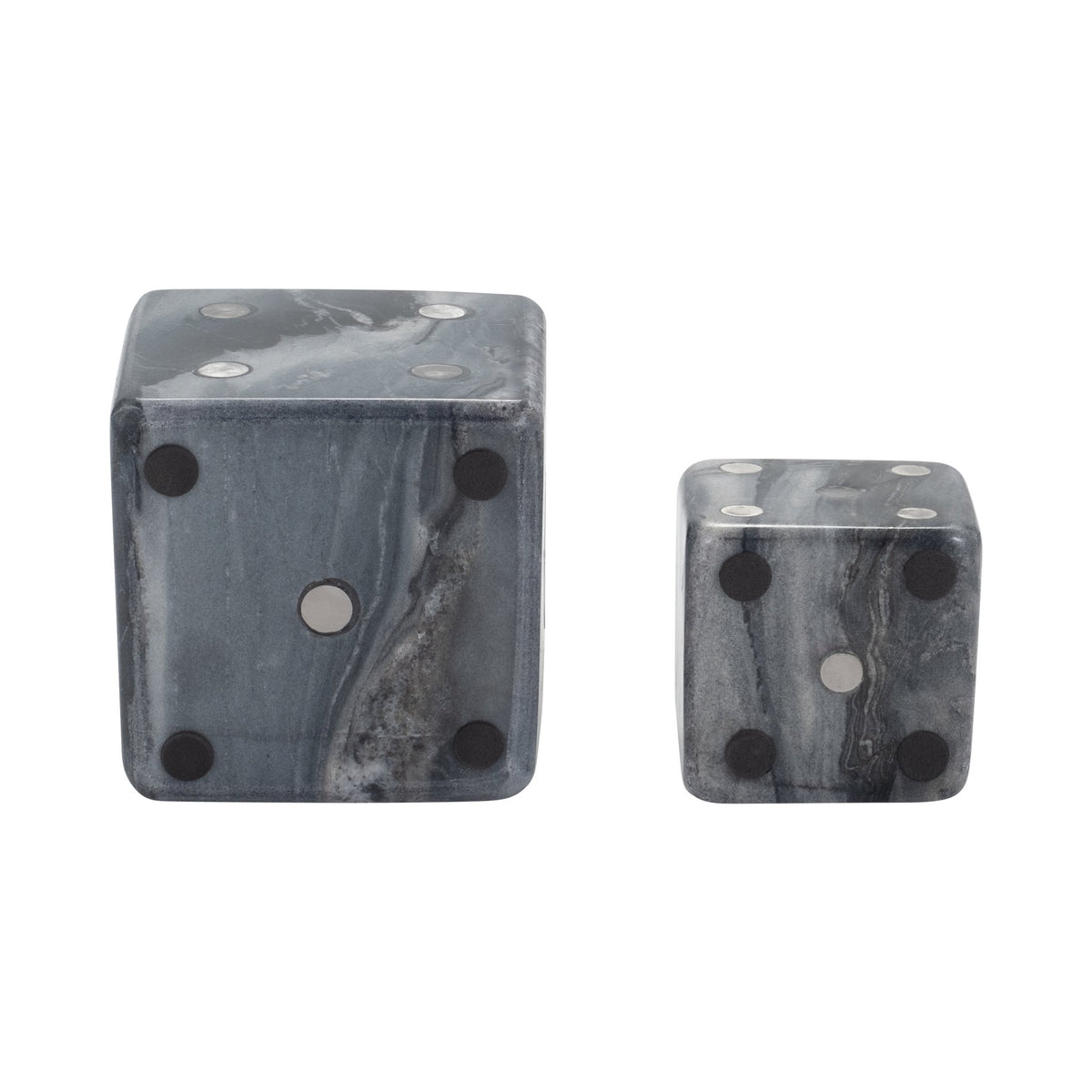 S/2 3/4" Mistry Grey Marble Dice Table Decors| Sagebrook Home