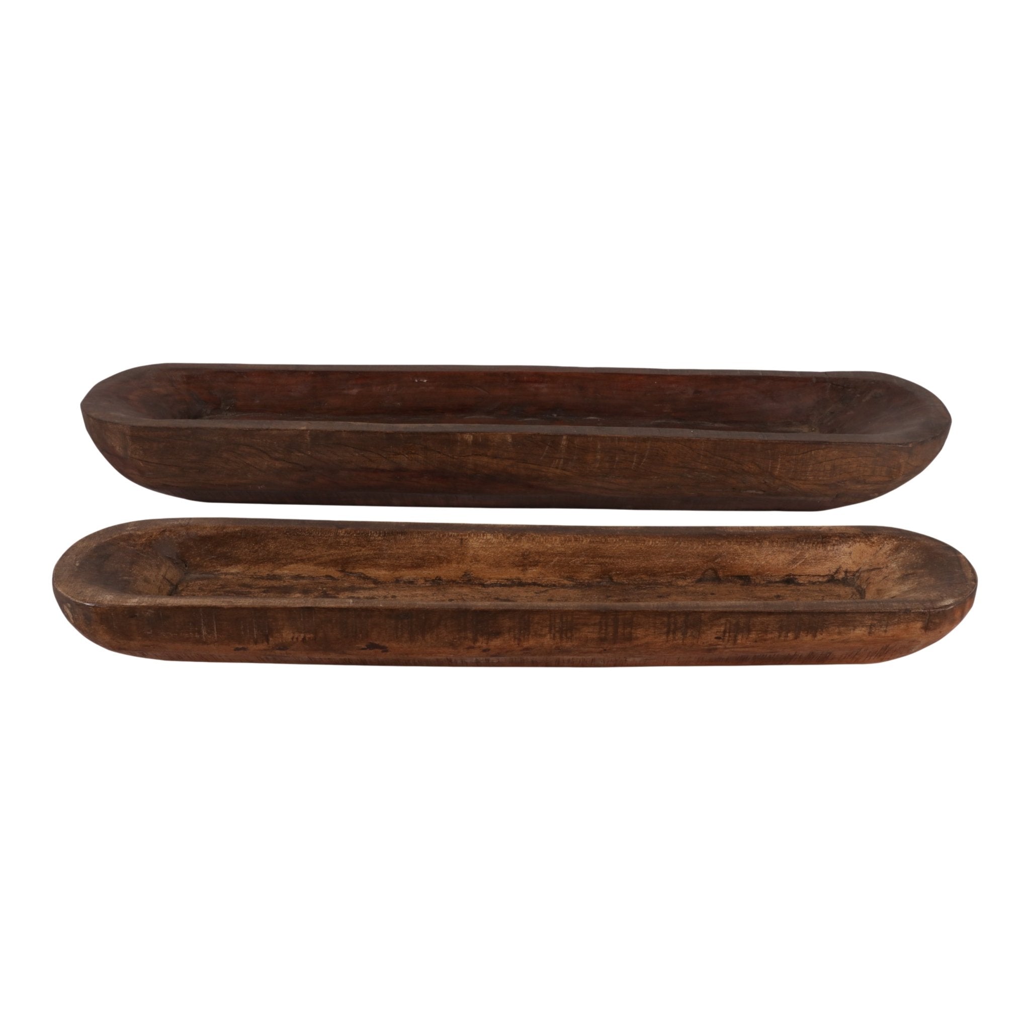 S/2 34/39" Round Edge Reclaimed Wood Bowls, Brown Bowl| Sagebrook Home