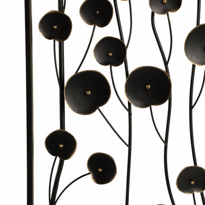 S/2 36" Dainty Flowers Metal Wall D?cor, Black/gol - Al Rugaib Furniture