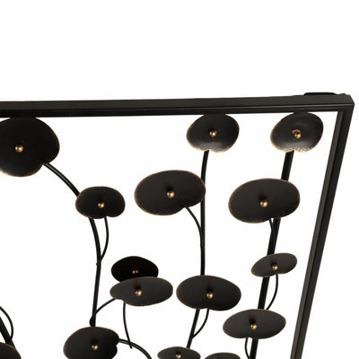 S/2 36" Dainty Flowers Metal Wall D?cor, Black/gol - Al Rugaib Furniture