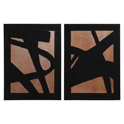 S/2 36x48 Yiaza Handpainted Wall Art - Al Rugaib Furniture