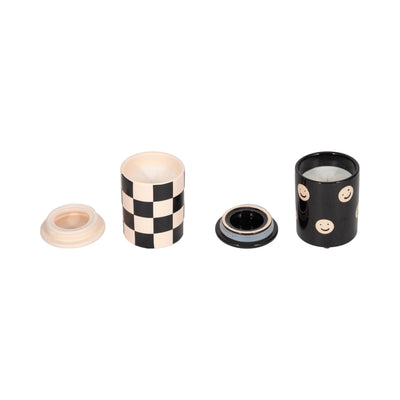 S/2 5"10 Oz Ripe Ornge Goji Lidded Candle,blk/ivry - Al Rugaib Furniture