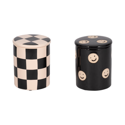 S/2 5"10 Oz Ripe Ornge Goji Lidded Candle,blk/ivry - Al Rugaib Furniture