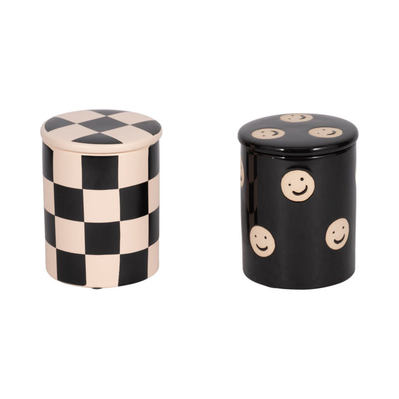 S/2 5"10 Oz Ripe Ornge Goji Lidded Candle,blk/ivry - Al Rugaib Furniture