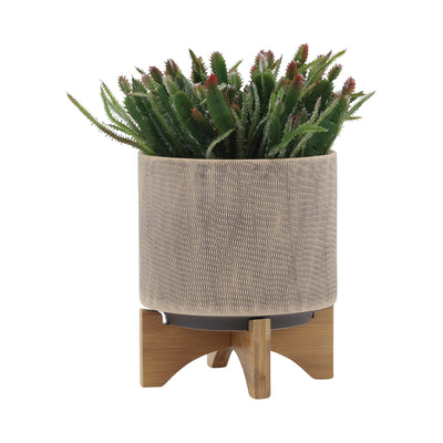 S/2 5/8" MESH PLANTER W/ STAND, TAN - Al Rugaib Furniture