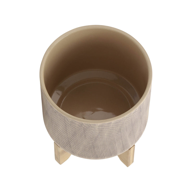 S/2 5/8" MESH PLANTER W/ STAND, TAN - Al Rugaib Furniture