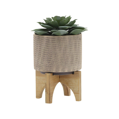 S/2 5/8" MESH PLANTER W/ STAND, TAN - Al Rugaib Furniture
