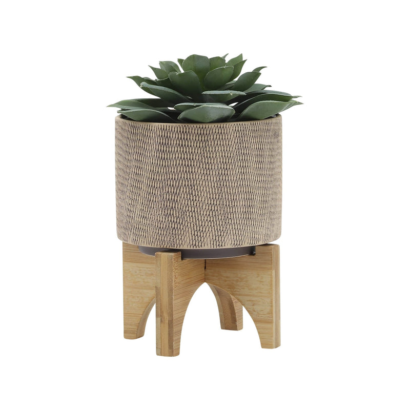 S/2 5/8" MESH PLANTER W/ STAND, TAN - Al Rugaib Furniture