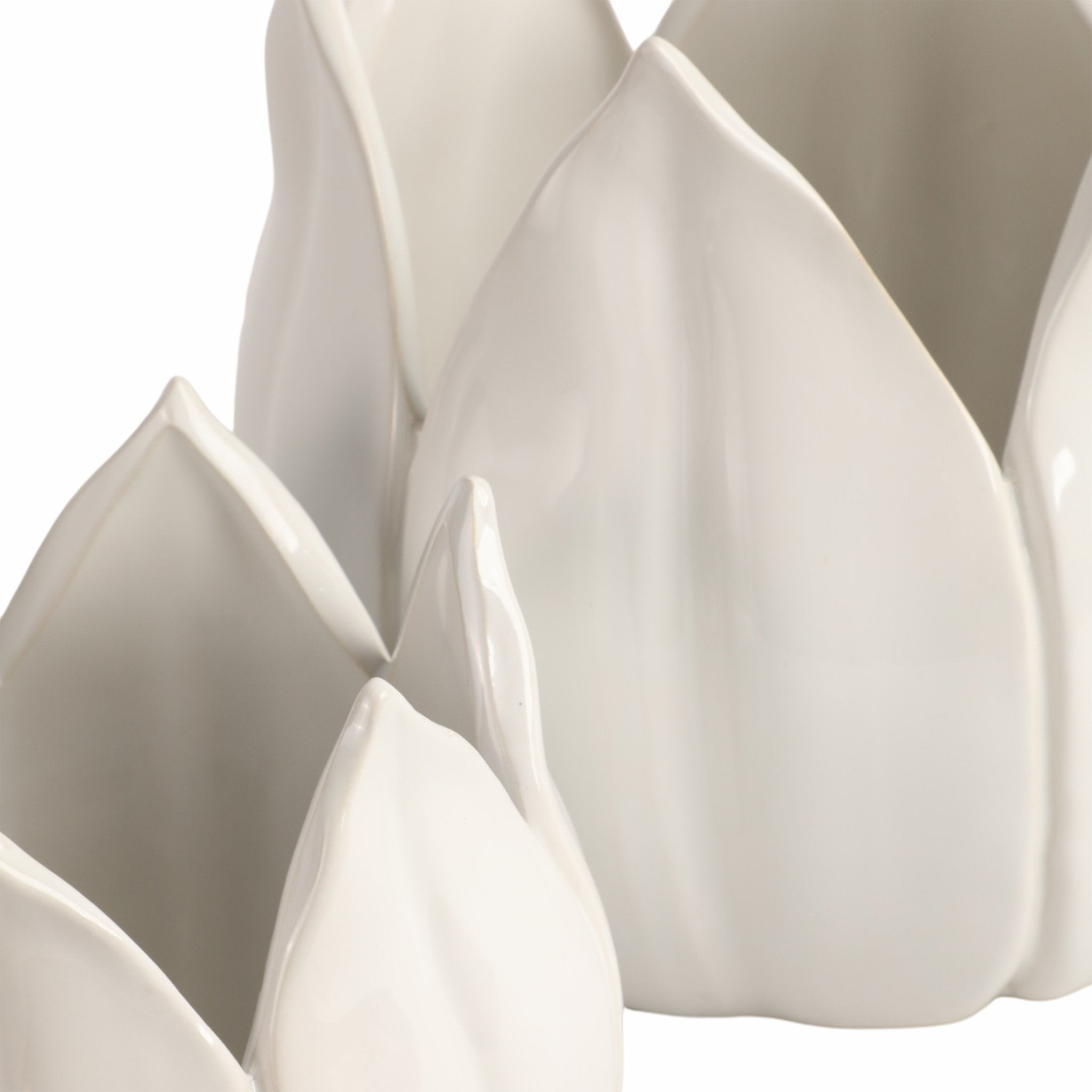 S/2 5/8" Petal Planters, White Planter| Sagebrook Home