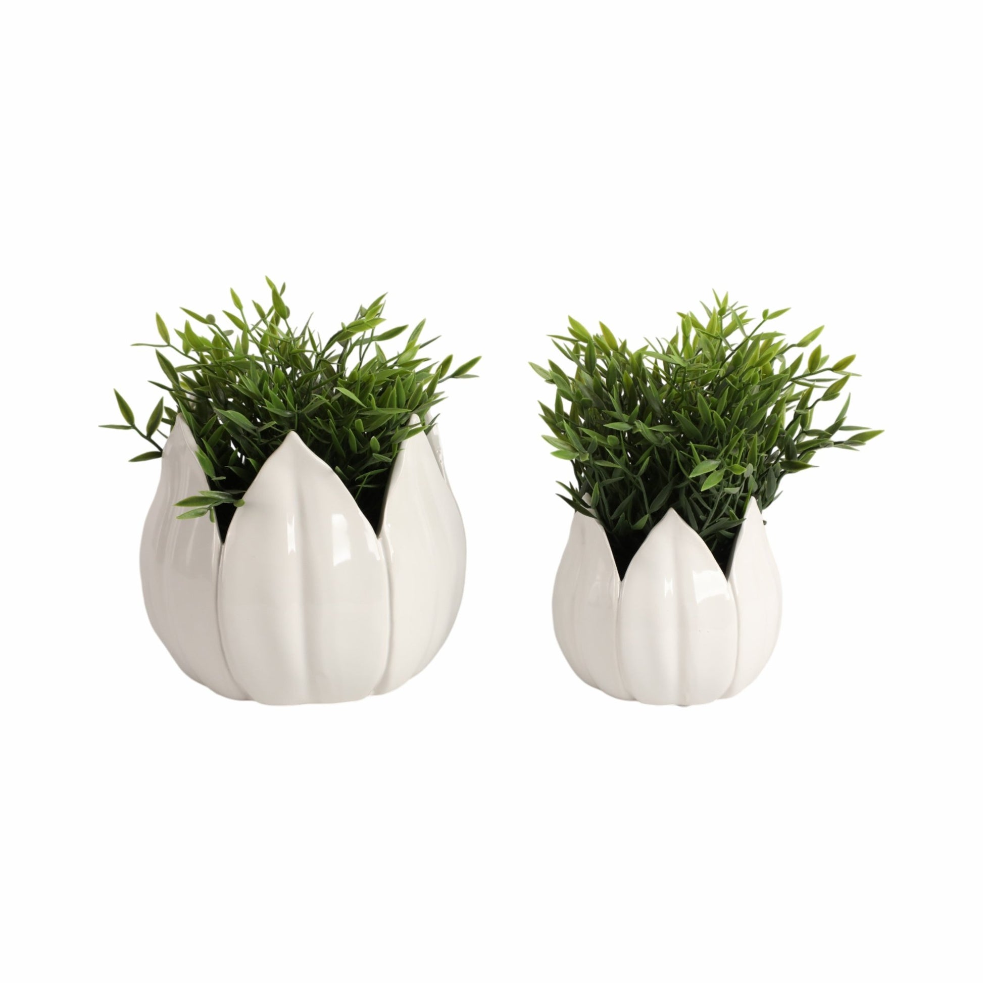 S/2 5/8" Petal Planters, White Planter| Sagebrook Home