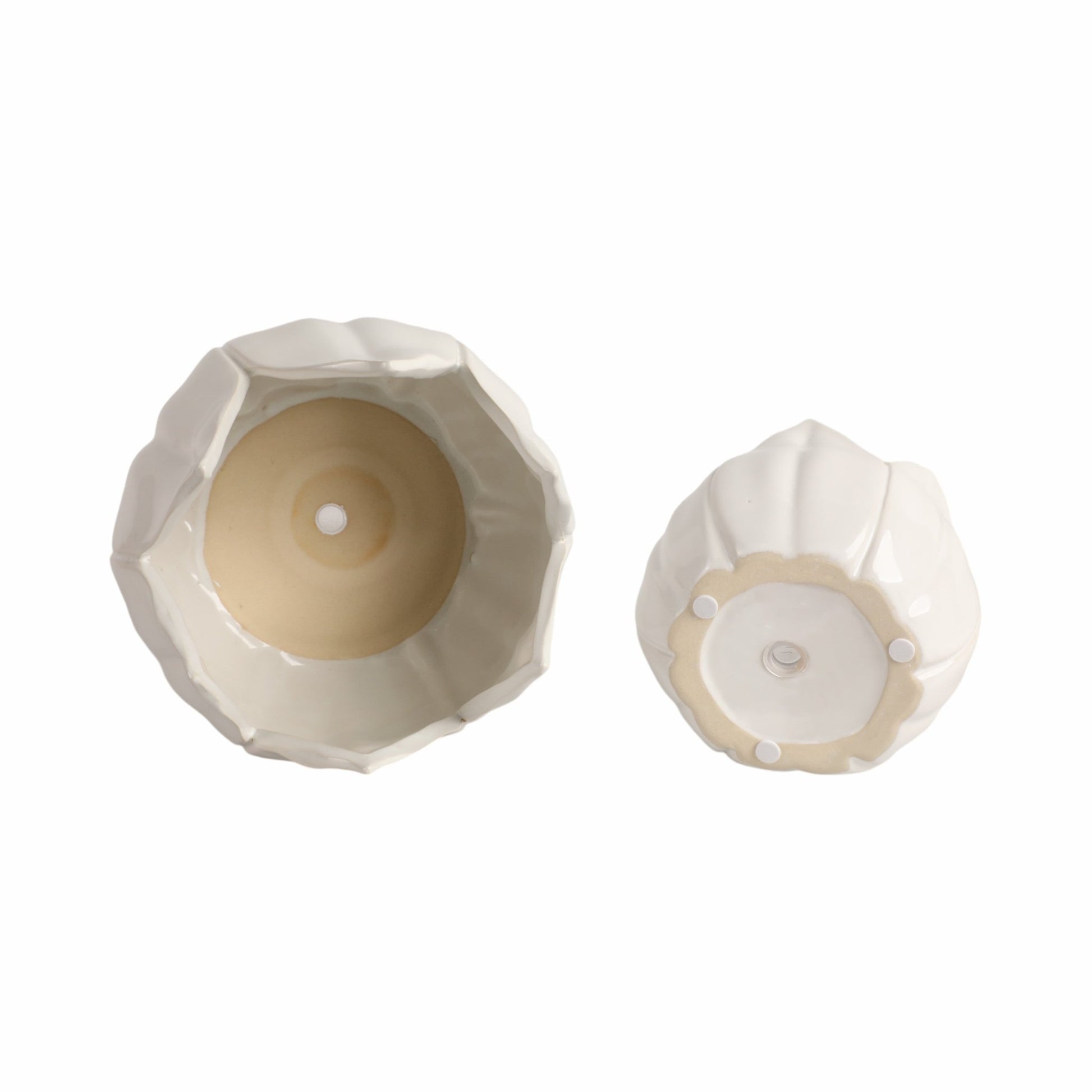 S/2 5/8" Petal Planters, White Planter| Sagebrook Home