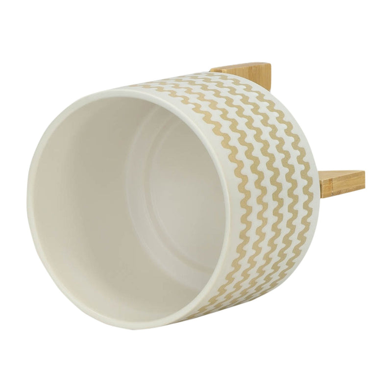 S/2 5/8" ZIG - ZAG PLANTER W/ STAND, WHITE - Al Rugaib Furniture