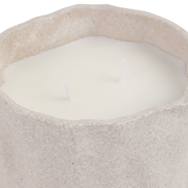 S/2 6" 31 Oz Pink Beach Wavy Candle, Ivory/blue - Al Rugaib Furniture