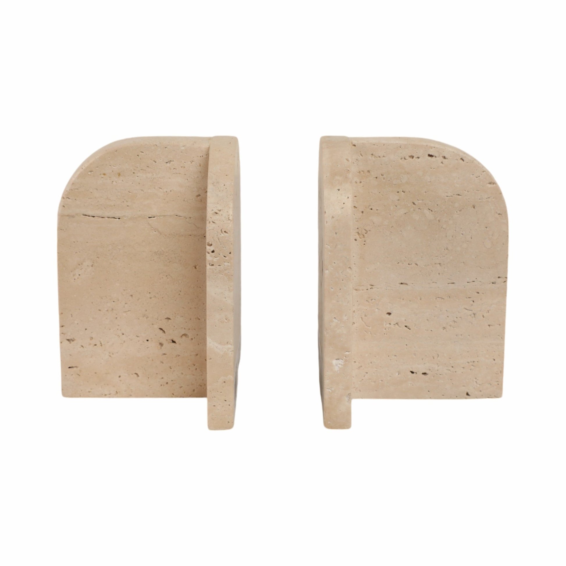 S/2 6" Arched Travertine Bookends, Tan Table Decors| Sagebrook Home