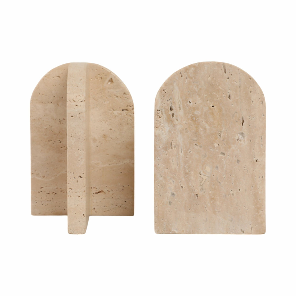 S/2 6" Arched Travertine Bookends, Tan Table Decors| Sagebrook Home