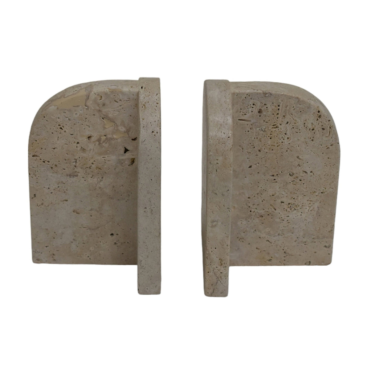 S/2 6" Arched Travertine Bookends, Tan Table Decors| Sagebrook Home
