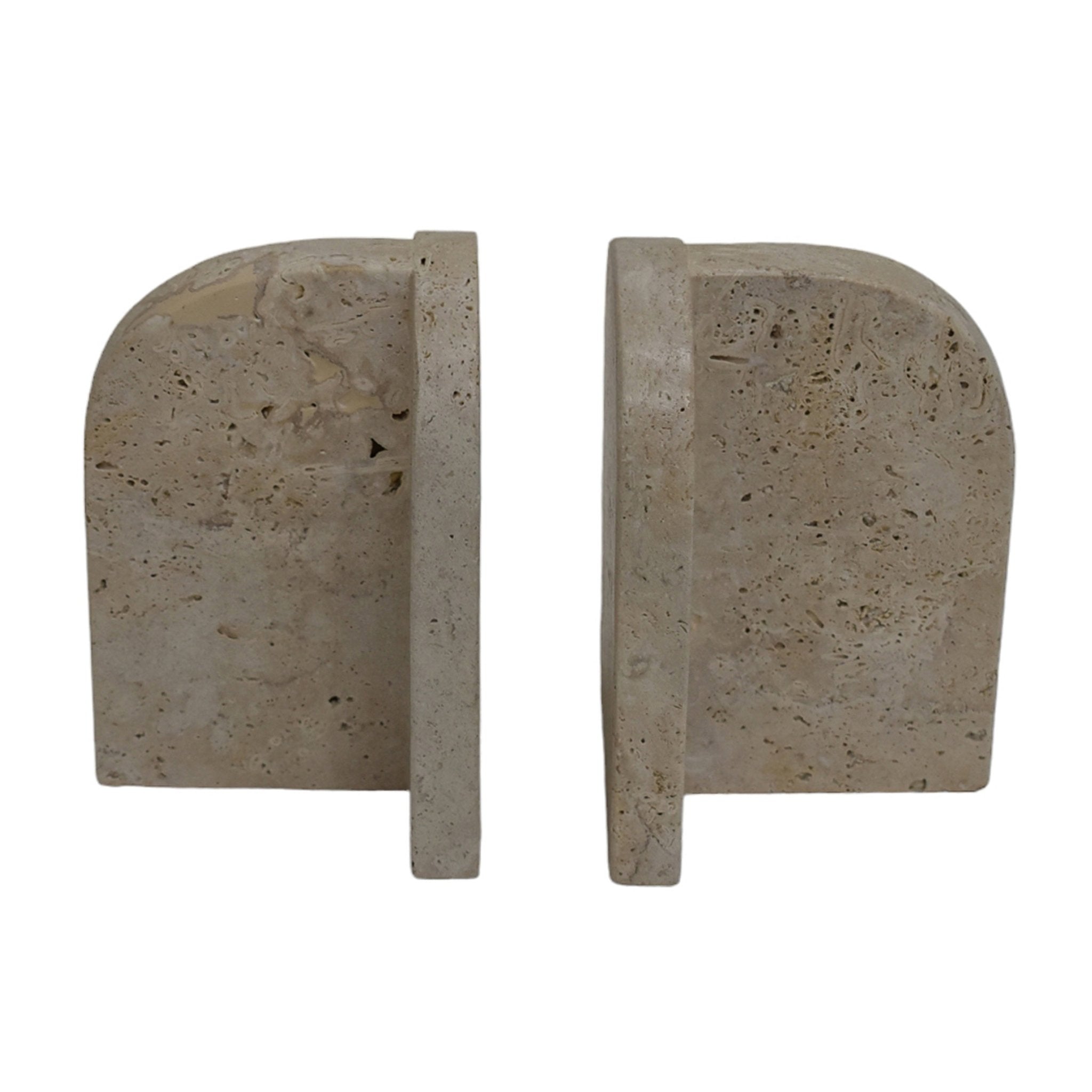 S/2 6" Arched Travertine Bookends, Tan Table Decors| Sagebrook Home