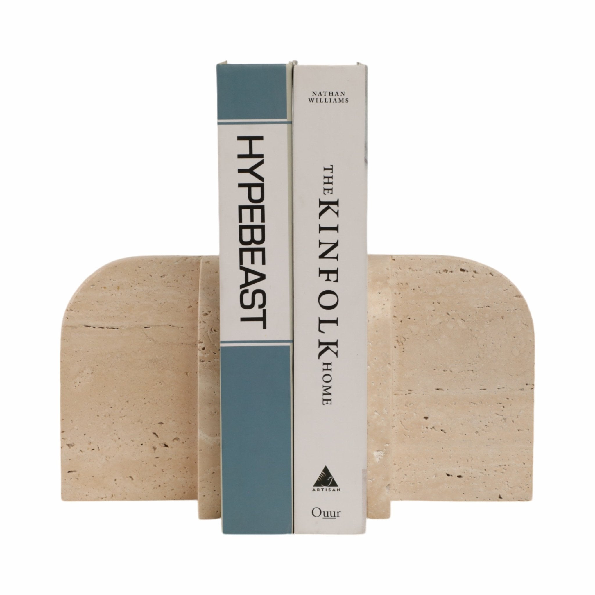 S/2 6" Arched Travertine Bookends, Tan Table Decors| Sagebrook Home