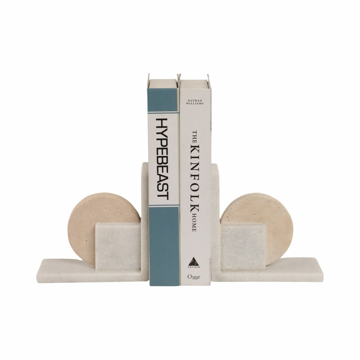 S/2 6" Geometric Travertine & Marble Bookends, Mul Table Decors| Sagebrook Home