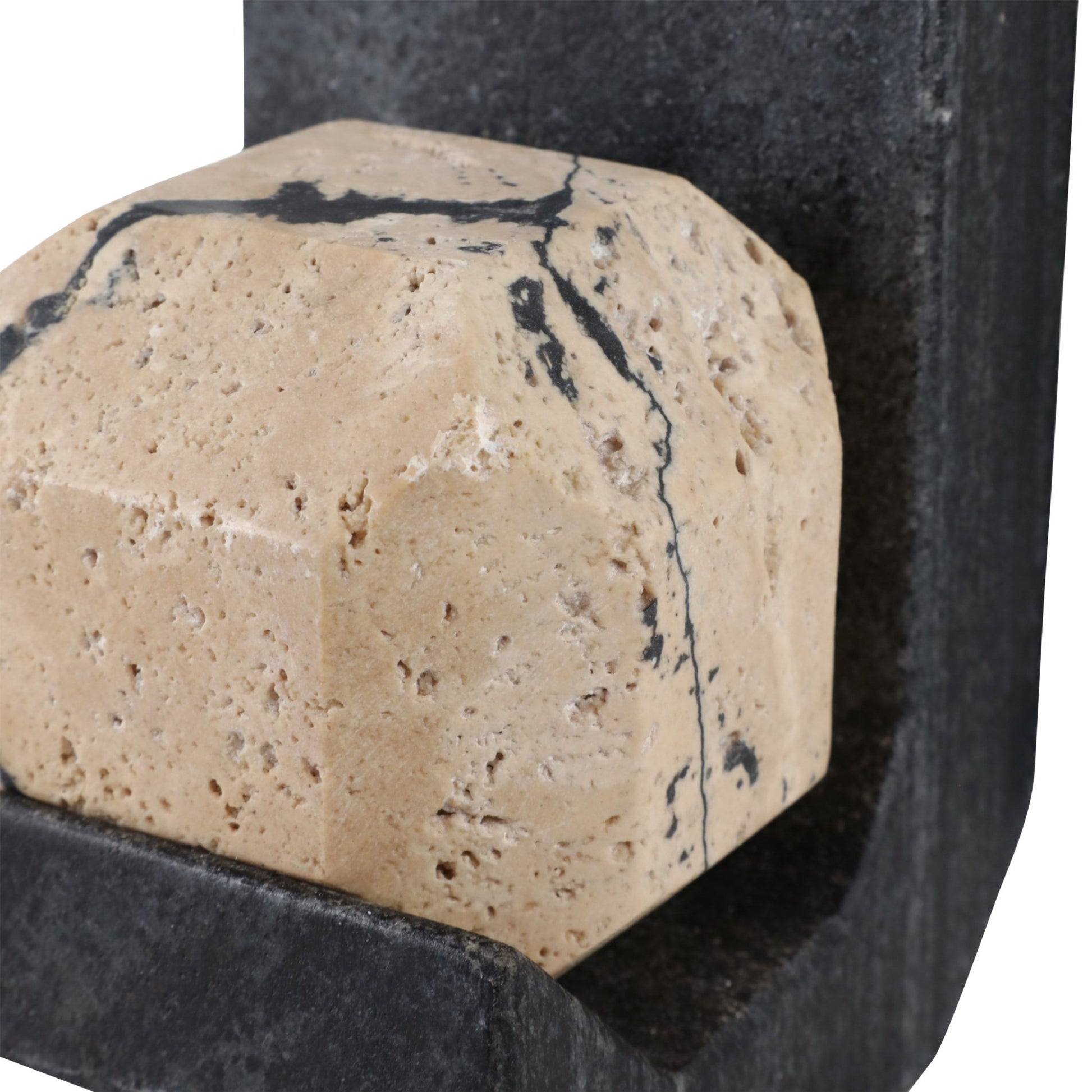 S/2 6" Gorda Crackle Travertine And Marble Bookend Table Decors| Sagebrook Home
