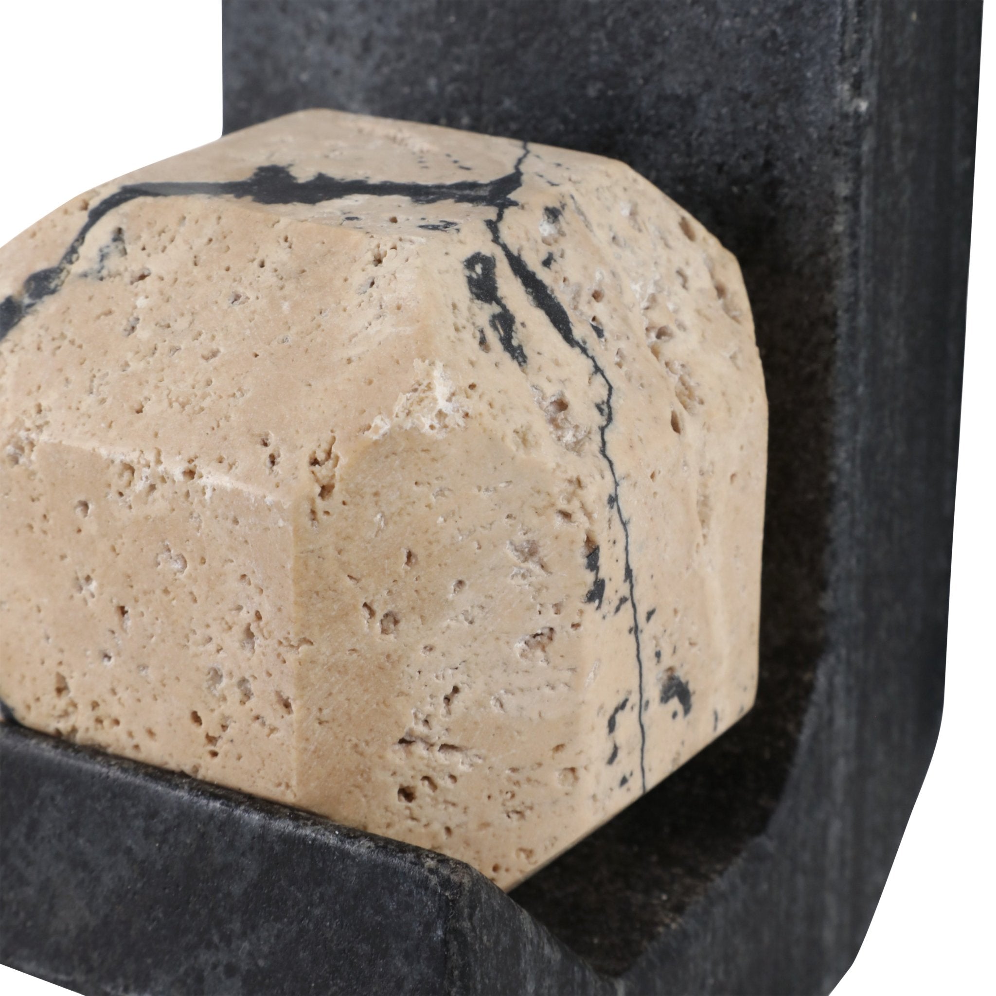 S/2 6" Gorda Crackle Travertine And Marble Bookend Table Decors| Sagebrook Home
