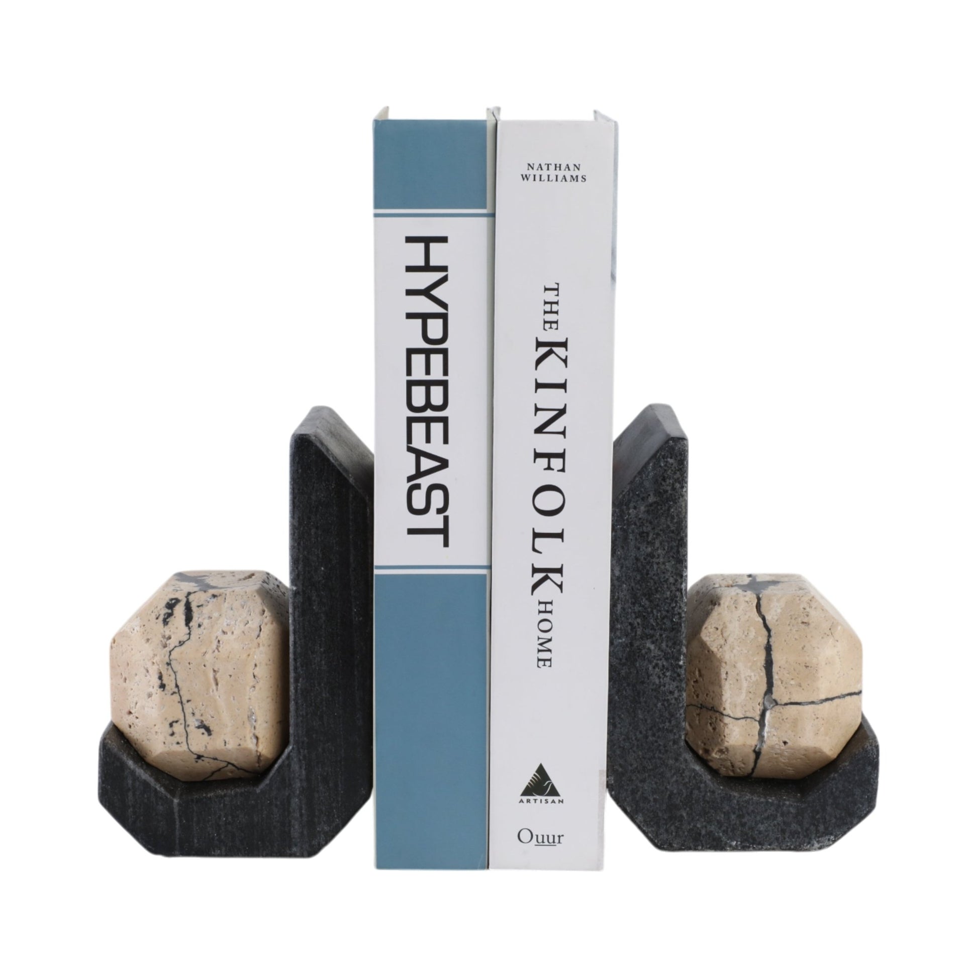 S/2 6" Gorda Crackle Travertine And Marble Bookend Table Decors| Sagebrook Home