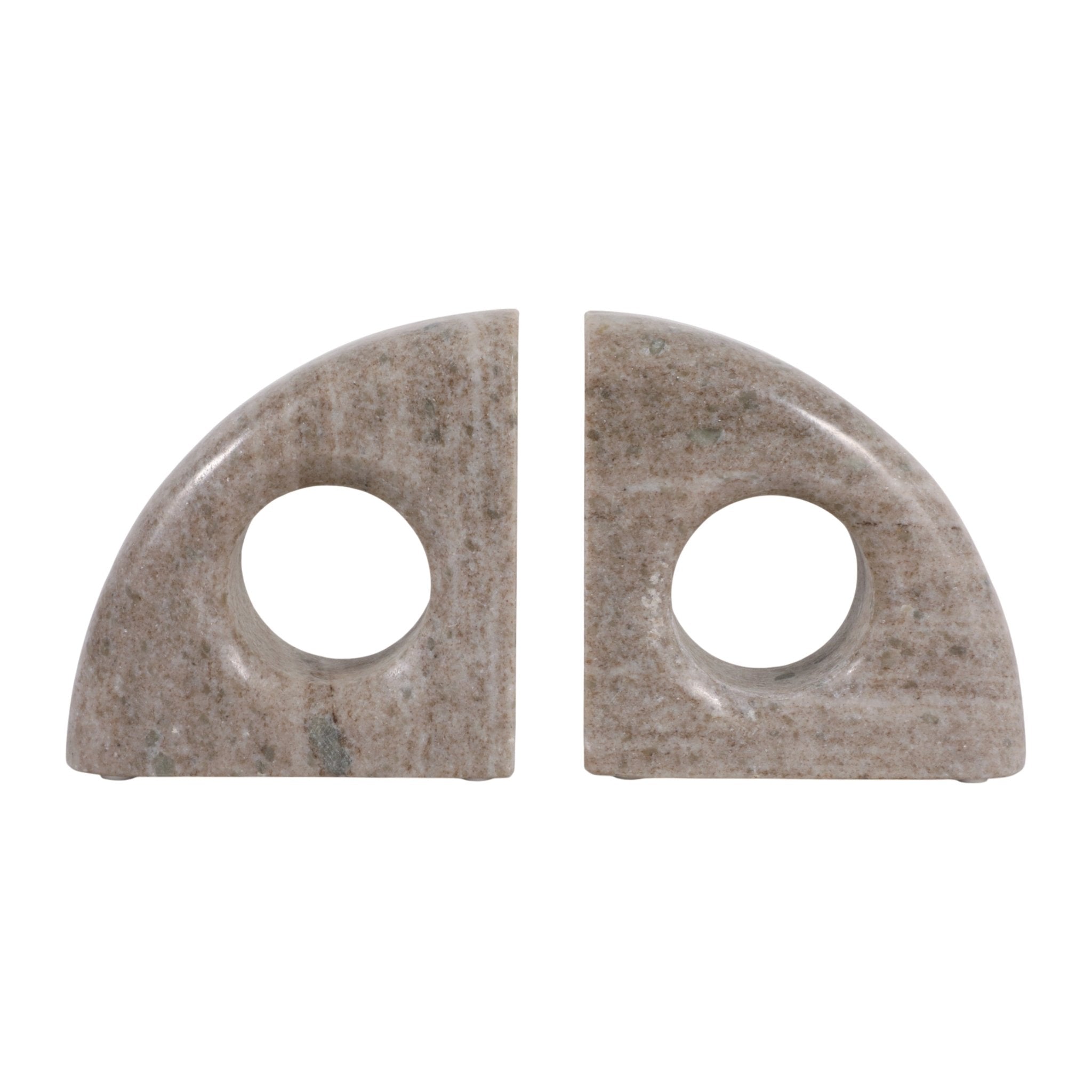 S/2 6" Large Contemporary Marble Bookends, Beige Table Decors| Sagebrook Home