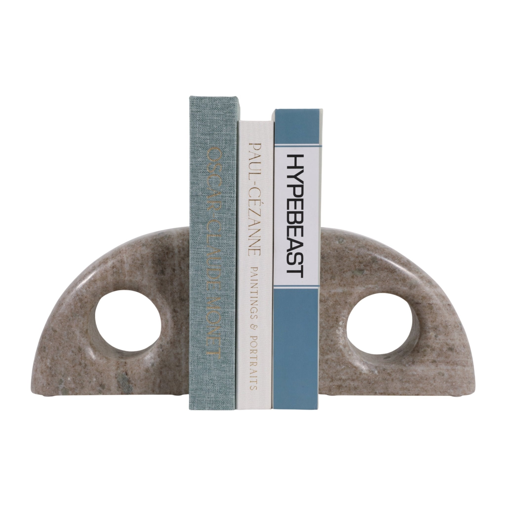 S/2 6" Large Contemporary Marble Bookends, Beige Table Decors| Sagebrook Home