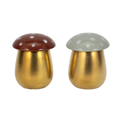 S/2 6 Oz Fig&apricot 6" Mushroom Candle,brwn/ivory - Al Rugaib Furniture