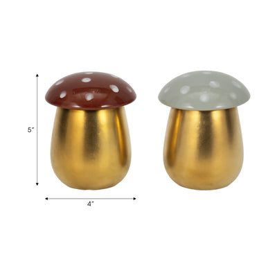 S/2 6 Oz Fig&apricot 6" Mushroom Candle,brwn/ivory - Al Rugaib Furniture