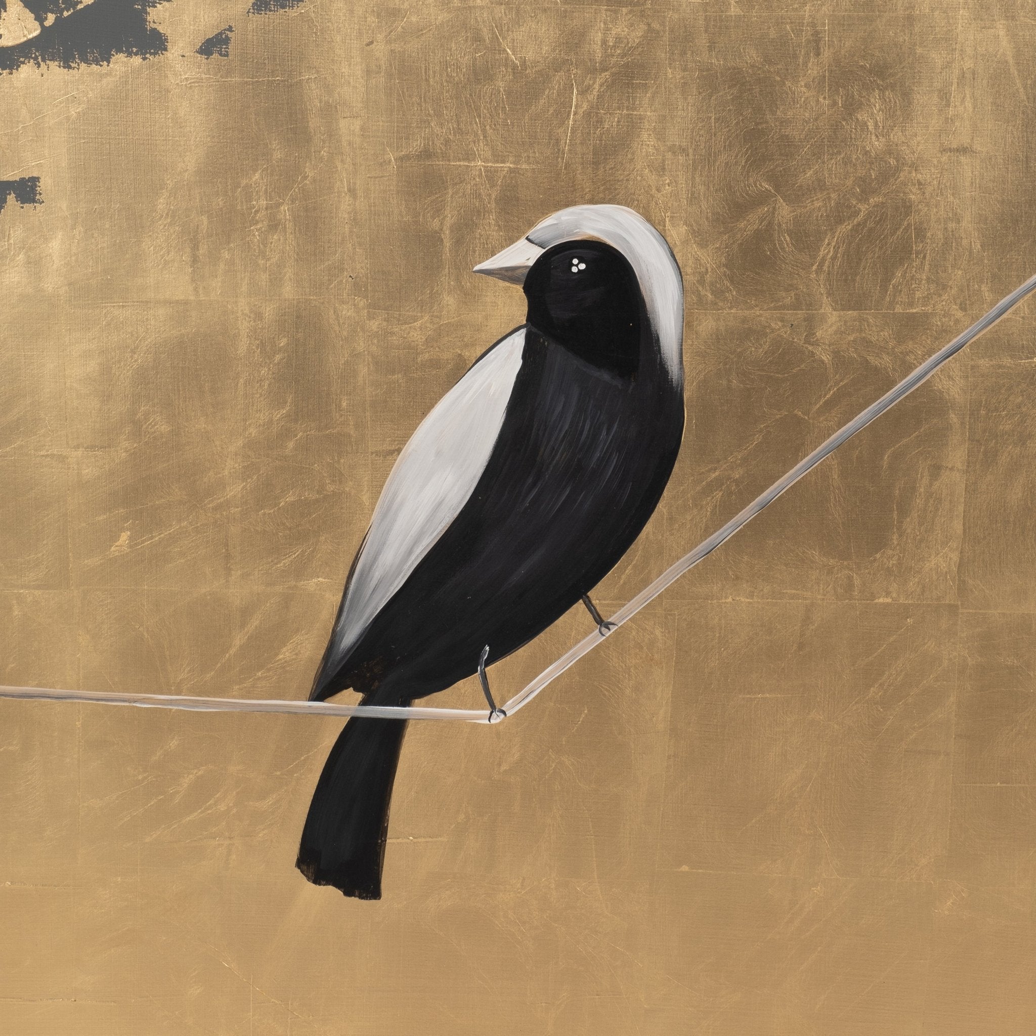 S/2 63x47 Hand Painted Birds On Wire, Gold Wall Art| Sagebrook Home