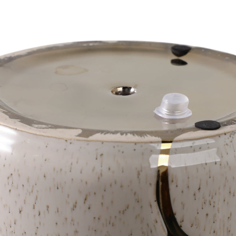S/2 6/7" Clouds Planter, Ivory/gold - Al Rugaib Furniture